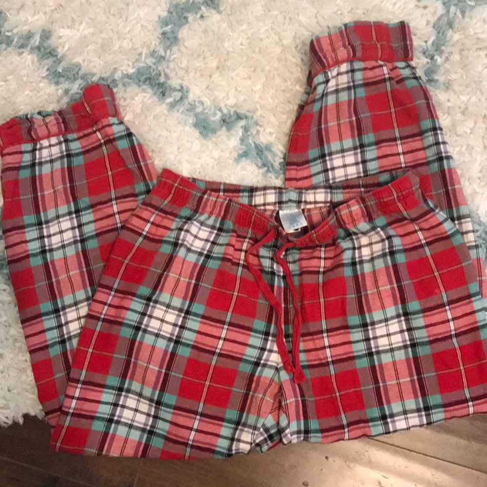 Lands End Christmas plaid pj pajama flannel pants